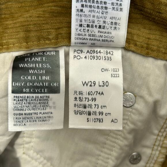 Levi's Low Pro Corduroy Straight Leg Pants NWT Men's Sz 29x30 Green Brown - Picture 8 of 9